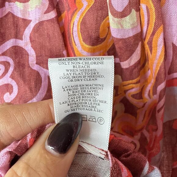 NEW‎ NWT A.L.C. Katherine Printed Off-The-Shoulder Crop Top Medium Linen Resort - Picture 11 of 11